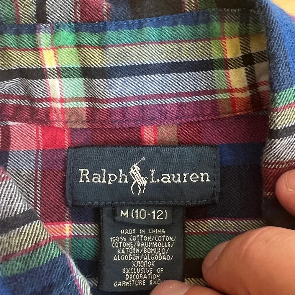 Ralph Lauren Boys Blue and Red Plaid Shirt M (10-12)